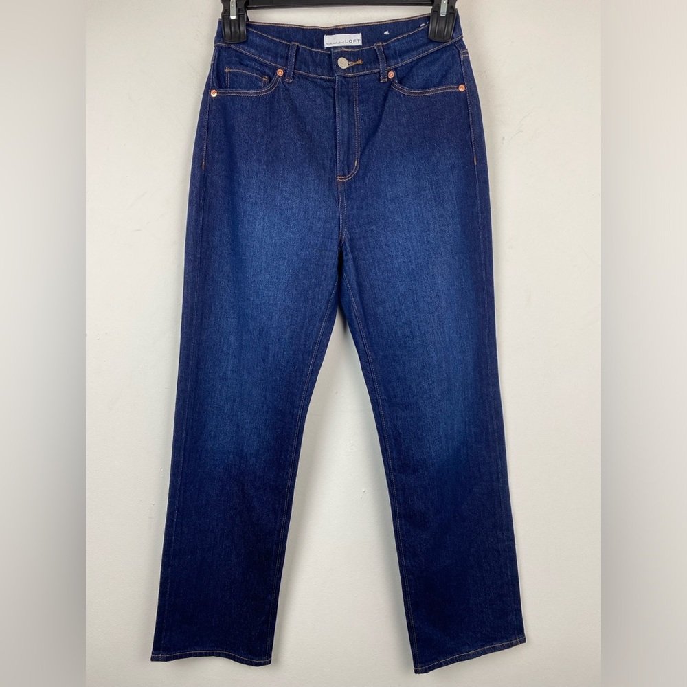 Loft size 26/2 Women’s Dark Blue Denim High Rise Straight Leg Jeans